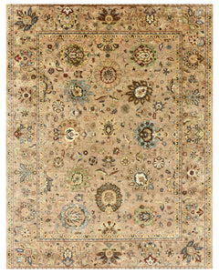 Camel Muted Medallion Traditional Rug