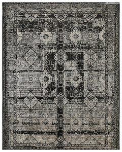 Charcoal Beige Transitional Rug