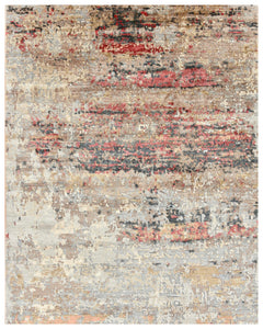 Coral Beige Charcoal Transitional Rug