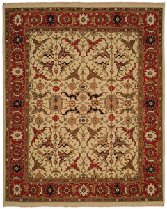Soumak Ivory / Red Traditional Rug